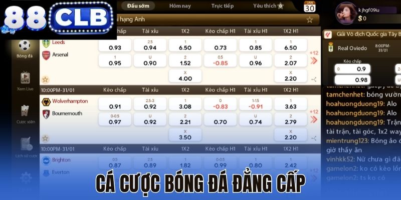 Cá cược bóng đá đẳng cấp