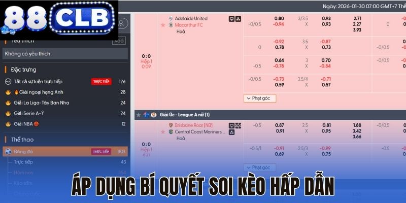 Đa dạng kèo cược hấp dẫn tại 88CLB