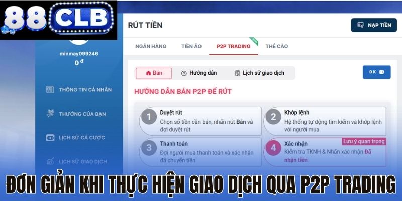 Đơn giản khi thực hiện giao dịch qua P2P Trading