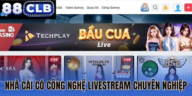 Nhà cái có công nghệ livestream chuyên nghiệp