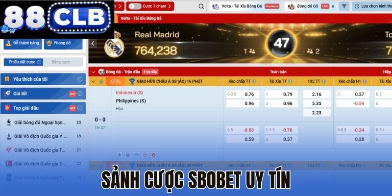 Sảnh cược Sbobet uy tín