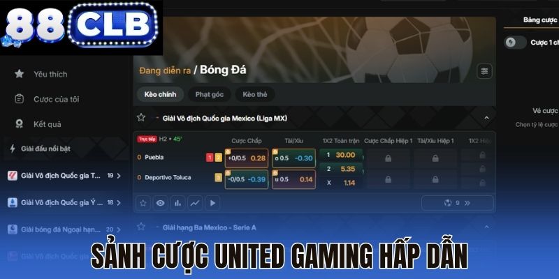 Sảnh cược United Gaming hấp dẫn