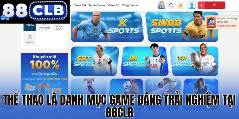 Thể thao là danh mục game đáng trải nghiệm tại 88CLB